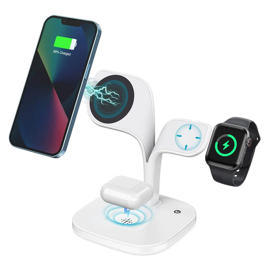 Magnetic Wireless Charging Station for Apple Magsafe Charger Stand 3 in 1 Mag-Safe Wireless Charging Station for iPhone 141312 Pro/Max/Mini/Plus Apple Watch 8/7/6/SE/5/4/3/2 and Airpods 3/2/Pro PhoneFiestas