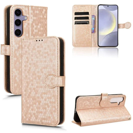 Kukoufey Leather Case Compatible with Samsung Galaxy S24Phone Case PU Leather Phone Flip Cover Compatible with Samsung Galaxy S24 5G Case Gold PhoneFiestas