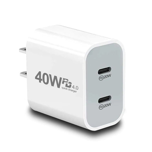 CARZONJX 40W USB C Charger Block PD 4.0 USB C Fast Charging Block Dual Type C Power Adapter Wall Charger Plug for iPhone 16/15/14/13/12/11/XR/XS/8 Galaxy Google Pixel Tablet Notebook PhoneFiestas