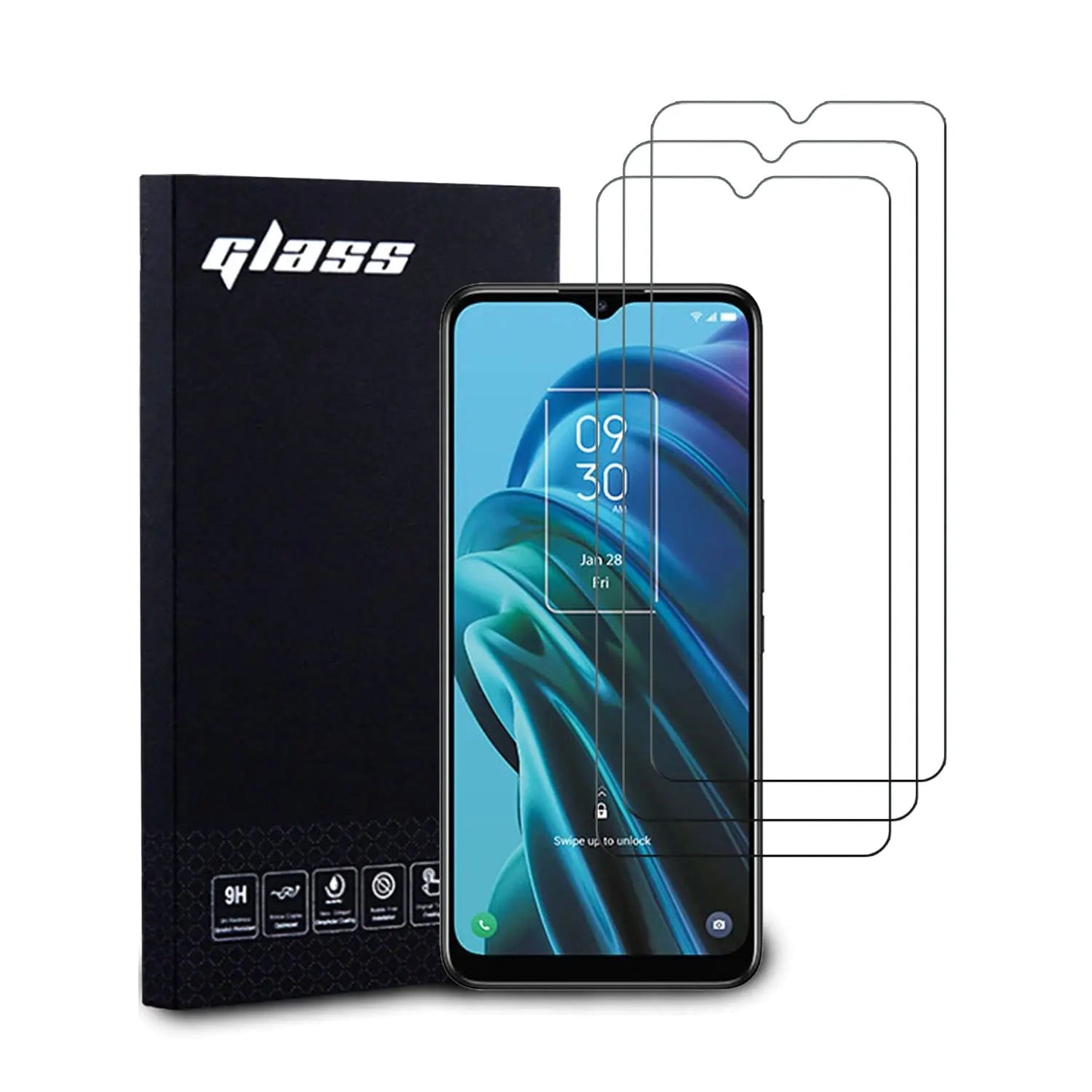 Douglass TCL 30 XE 5G Screen Protectors (3 Pack) 9H Tempered Glass Film for TCL 30 XE 5G Anti-Scratch Anti-Fingerprint Glass Screen Protectors Zero Bubbles Ultra-clear 99.99% PhoneFiestas