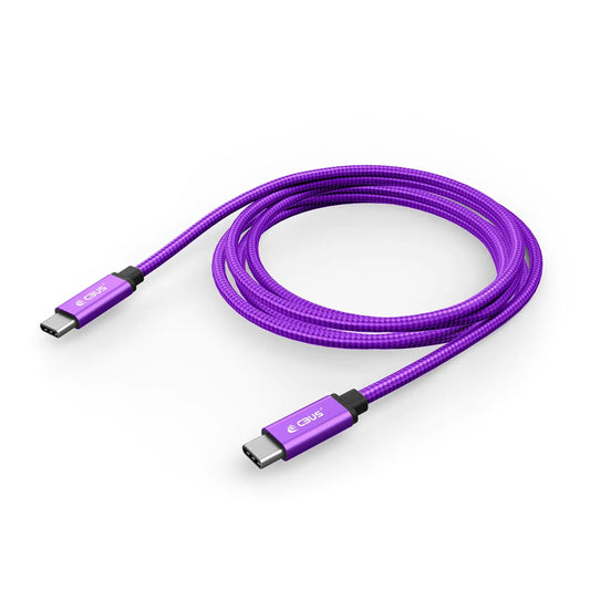 CBUS 10ft USB C to C Fast Charging Cable Heavy-Duty Braided Cord Compatible with iPhone 16/15/Pro/Max/Plus iPad Pro/Air Galaxy S24/S23/S22/Plus/Ultra/FE Motorola Google Pixel TCL Type C (Purple) PhoneFiestas