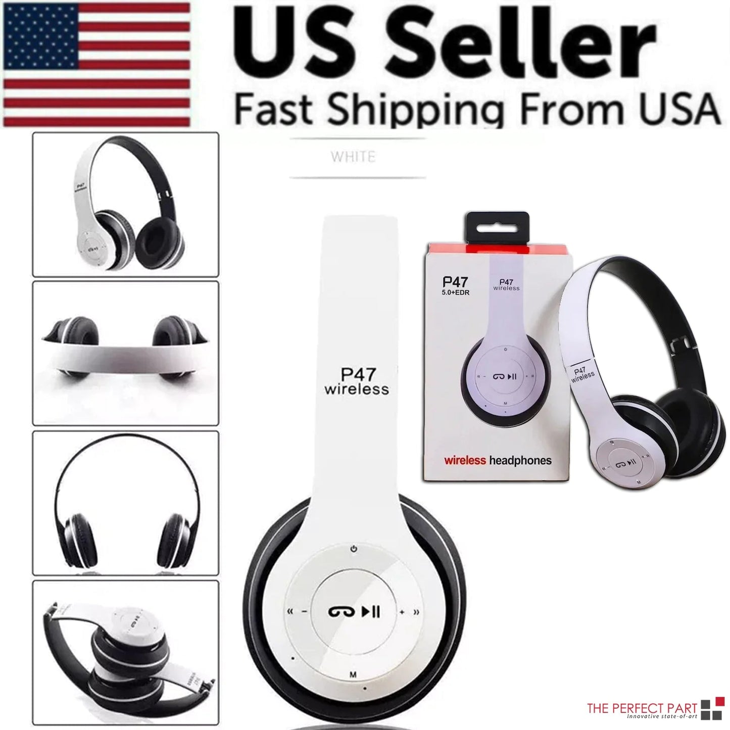 Wireless Bluetooth 5.0 Headphones Headset Over-Ear FM Radio MIC Foldable TF Card PhoneFiestas