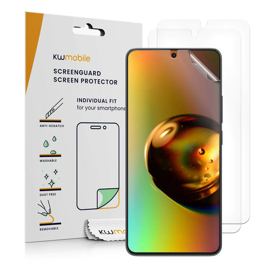 kwmobile Screen Protectors Compatible with Xiaomi Poco X6 Pro 5G Screen Protector - 3X Ultra-Clear Transparent Phone Films PhoneFiestas