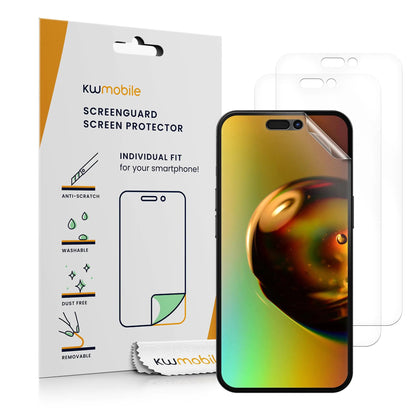 kwmobile Screen Protectors Compatible with Apple iPhone 16 Screen Protector - 3X Ultra-Clear Transparent Phone Films PhoneFiestas