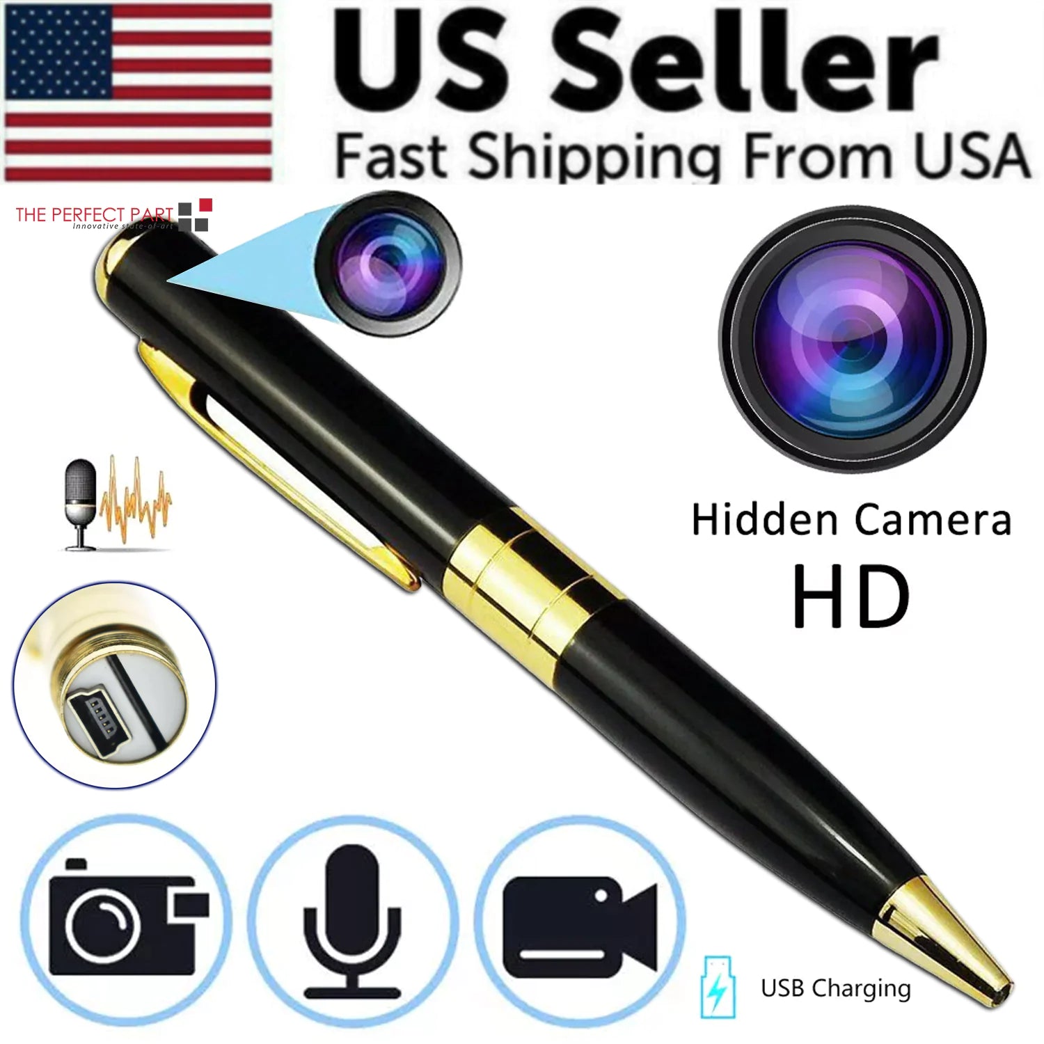Pen Camera Cam Mini Hidden Pocket Audio Video Recorder DVR Security 1080P HD USA PhoneFiestas