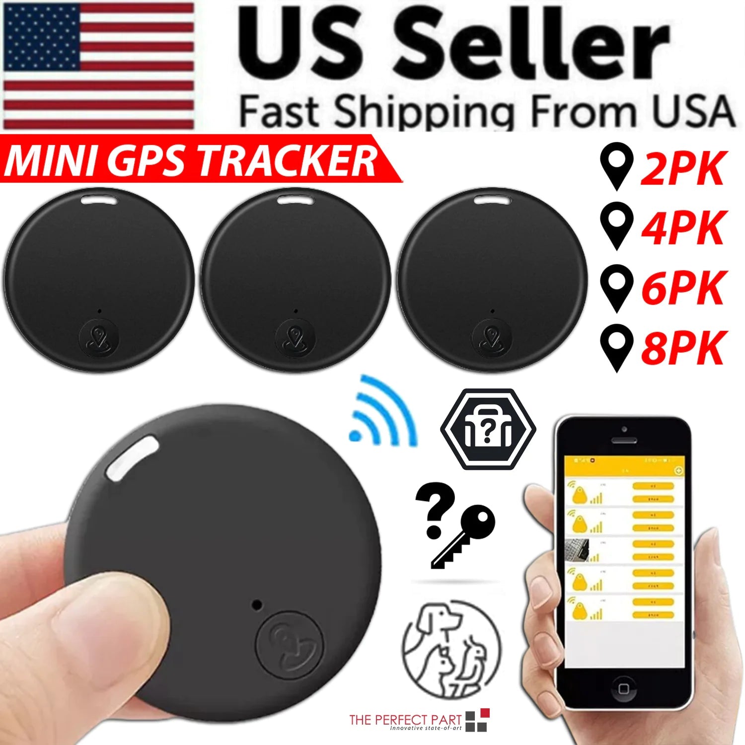 Bluetooth Mini GPS Tracking Air Key Tag Child Pet Finder Tracker Location Device PhoneFiestas