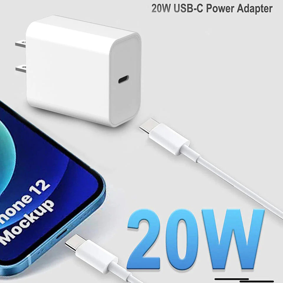 20W USB C Super Fast Charger PD To Type C Cable For iPhone 15 iPad Plus Pro Max PhoneFiestas