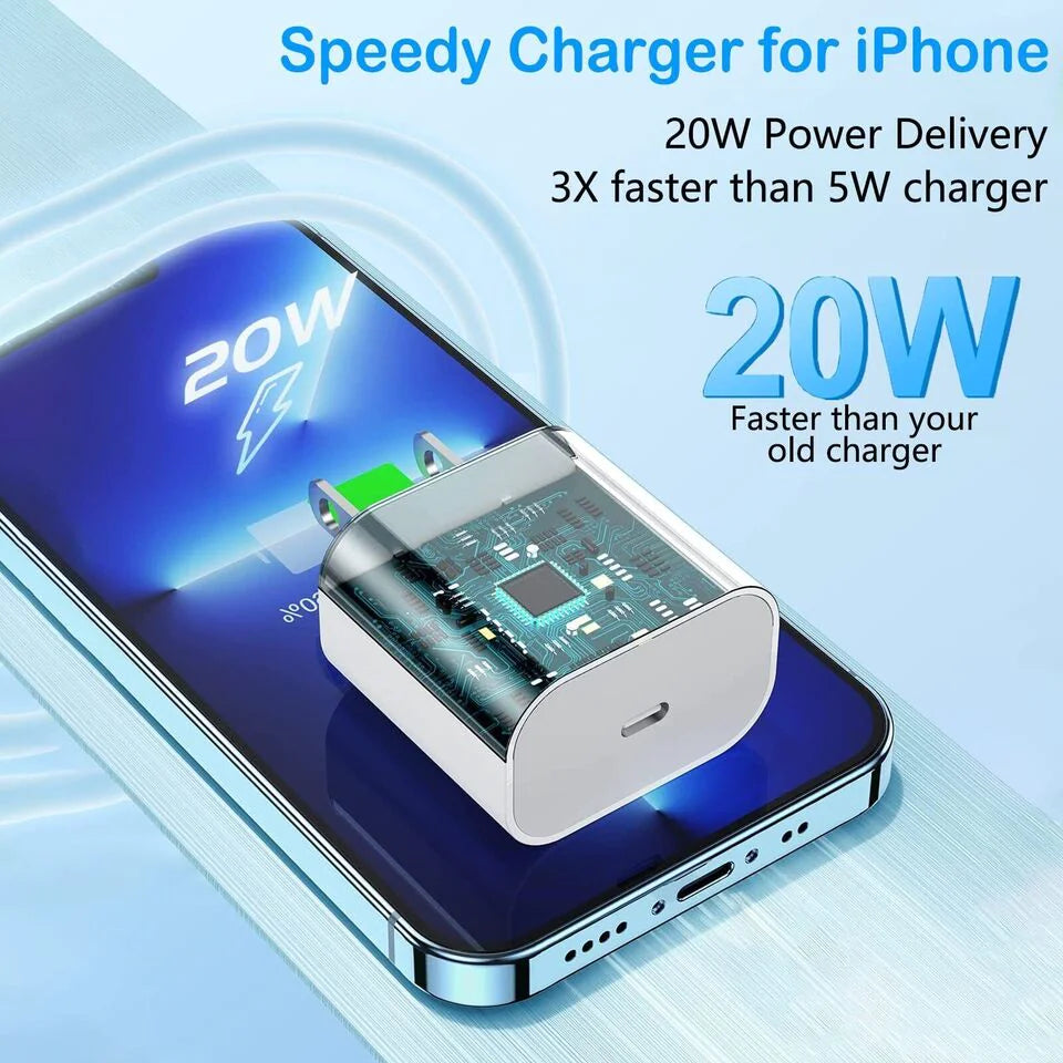 20W USB C Super Fast Charger PD To Type C Cable For iPhone 15 iPad Plus Pro Max PhoneFiestas