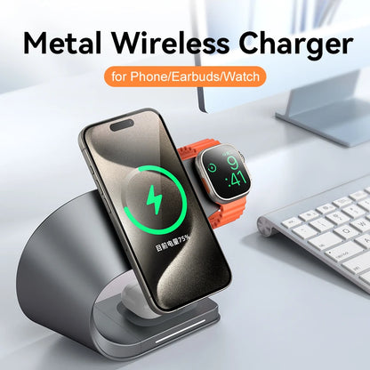 Luxury Metal 4-in-1 Wireless Charging Station