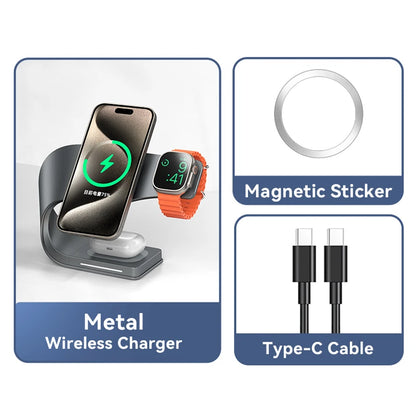 Luxury Metal 4-in-1 Wireless Charging Station
