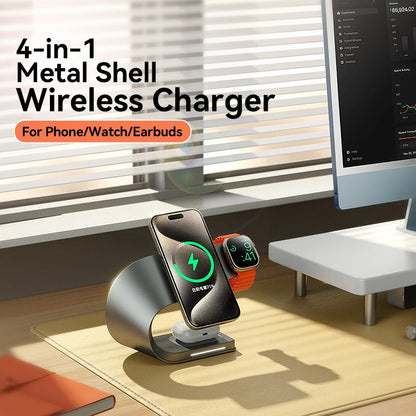 Luxury Metal 4-in-1 Wireless Charging Station