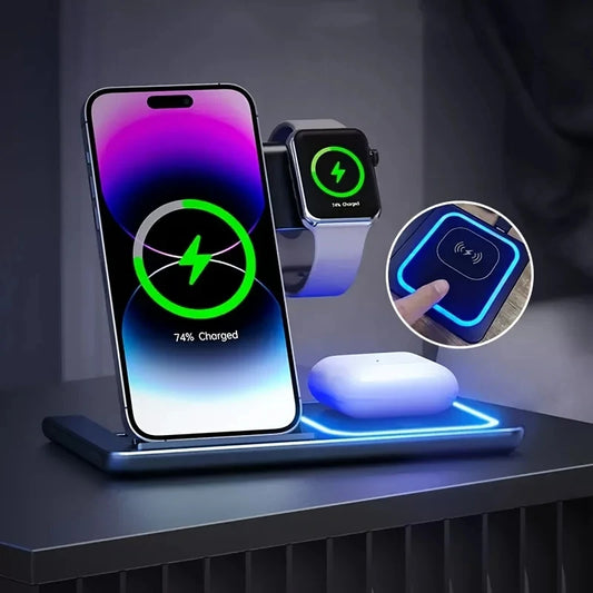 30W 3-in-1 Fast Wireless Charging Station
