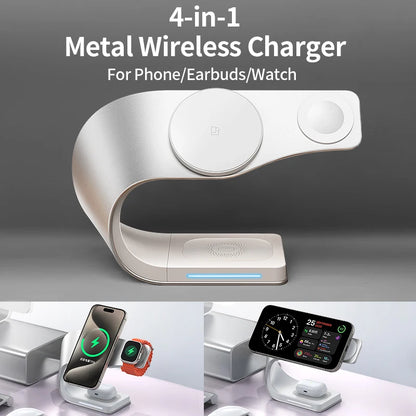 Luxury Metal 4-in-1 Wireless Charging Station