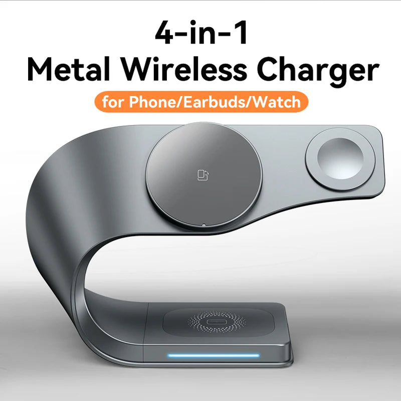 Luxury Metal 4-in-1 Wireless Charging Station
