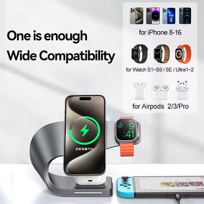Luxury Metal 4-in-1 Wireless Charging Station