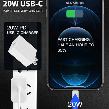 20W USB C Super Fast Charger PD To Type C Cable For iPhone 15 iPad Plus Pro Max PhoneFiestas
