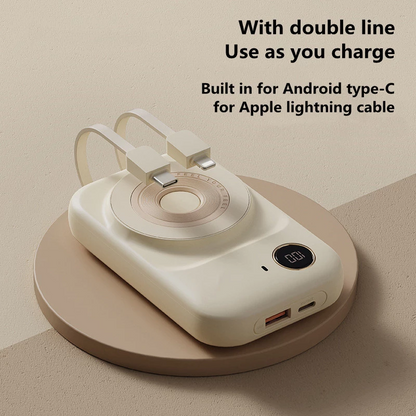 Magnetic Power Bank With Dual-Line Mini Powerbank Portable Charger Teal Simba