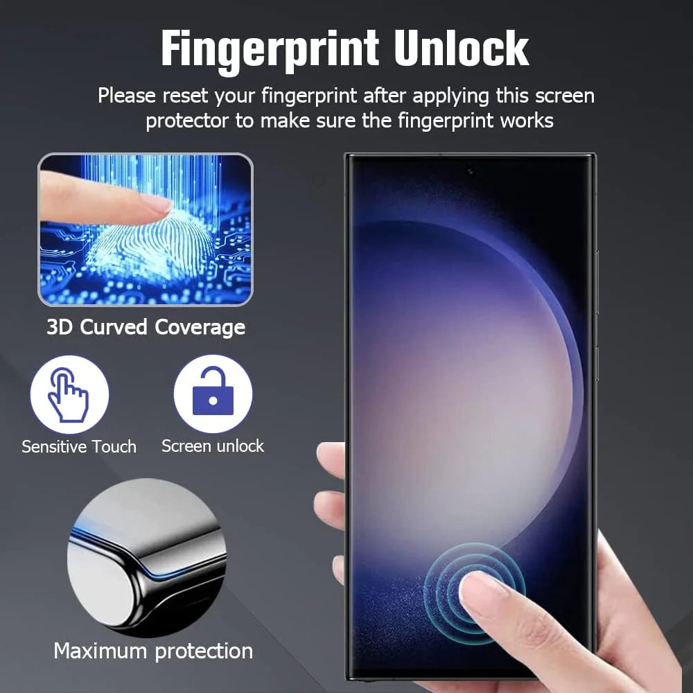 Tempered Glass Screen Protector Lens Hydrogel For Samsung S23 S22 Ultra Plus USA PhoneFiestas