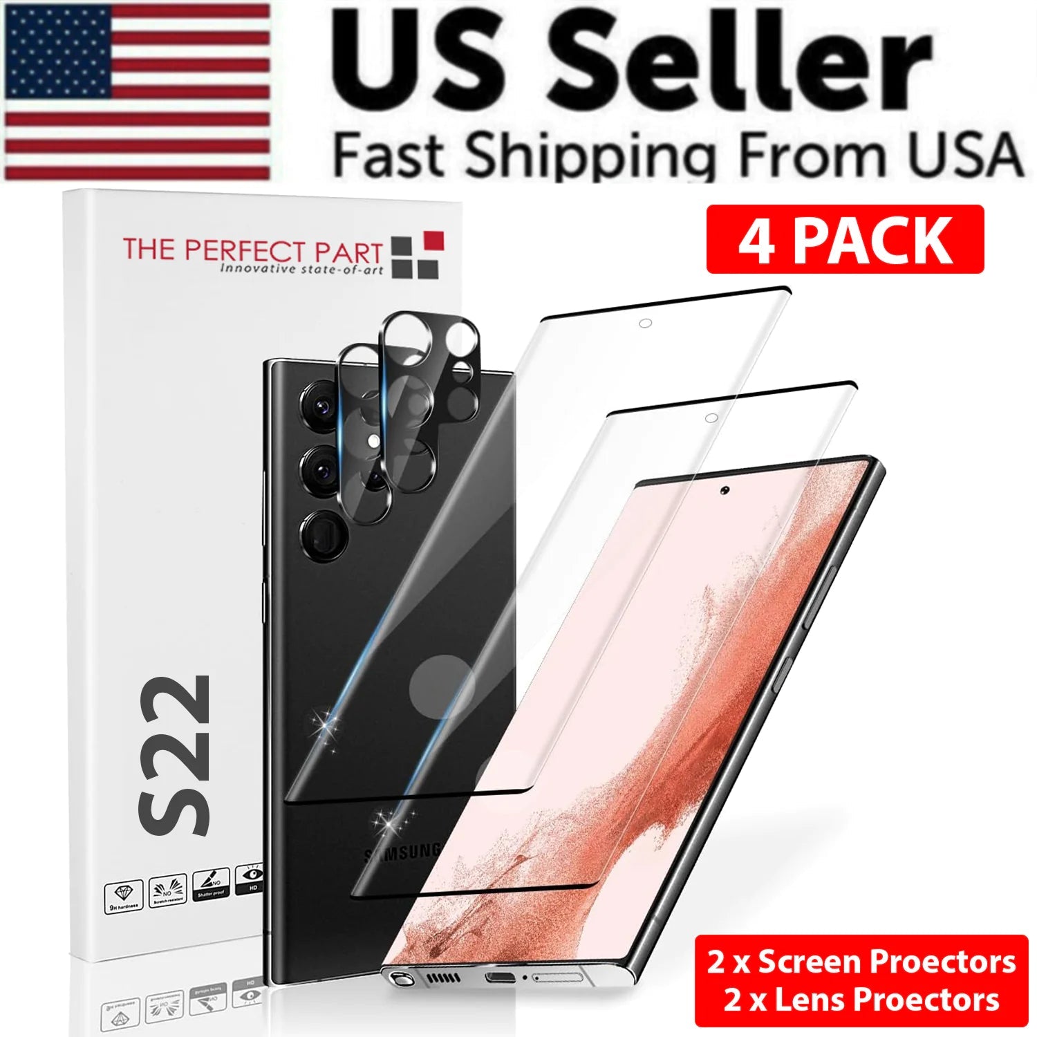 Tempered Glass Screen Protector Lens Hydrogel For Samsung S23 S22 Ultra Plus USA PhoneFiestas