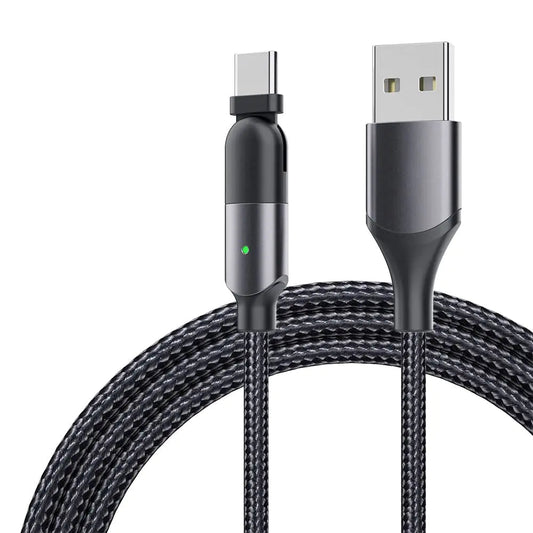 navor 1.2m 180 ° Rotating Head USB Type-C Nylon Charging and Data Transfer Cord Cable Compatible for Samsung/LG/Moto/LG Phones Compatible for PS5/Xbox X/S Controller/Switch Pro Controller PhoneFiestas