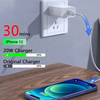 20W USB C Super Fast Charger PD To Type C Cable For iPhone 15 iPad Plus Pro Max PhoneFiestas